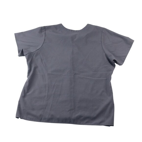 WonderWink W/23 Womens 1X Gray Stylized V-Neck Scrub Top Medical Nurse Vet - Picture 2 of 9